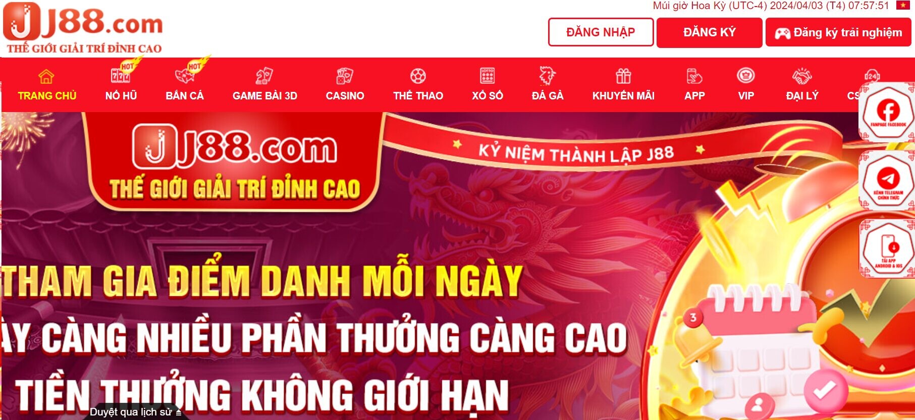 Truy cập vào trang web chính chủ J88 bằng máy tính